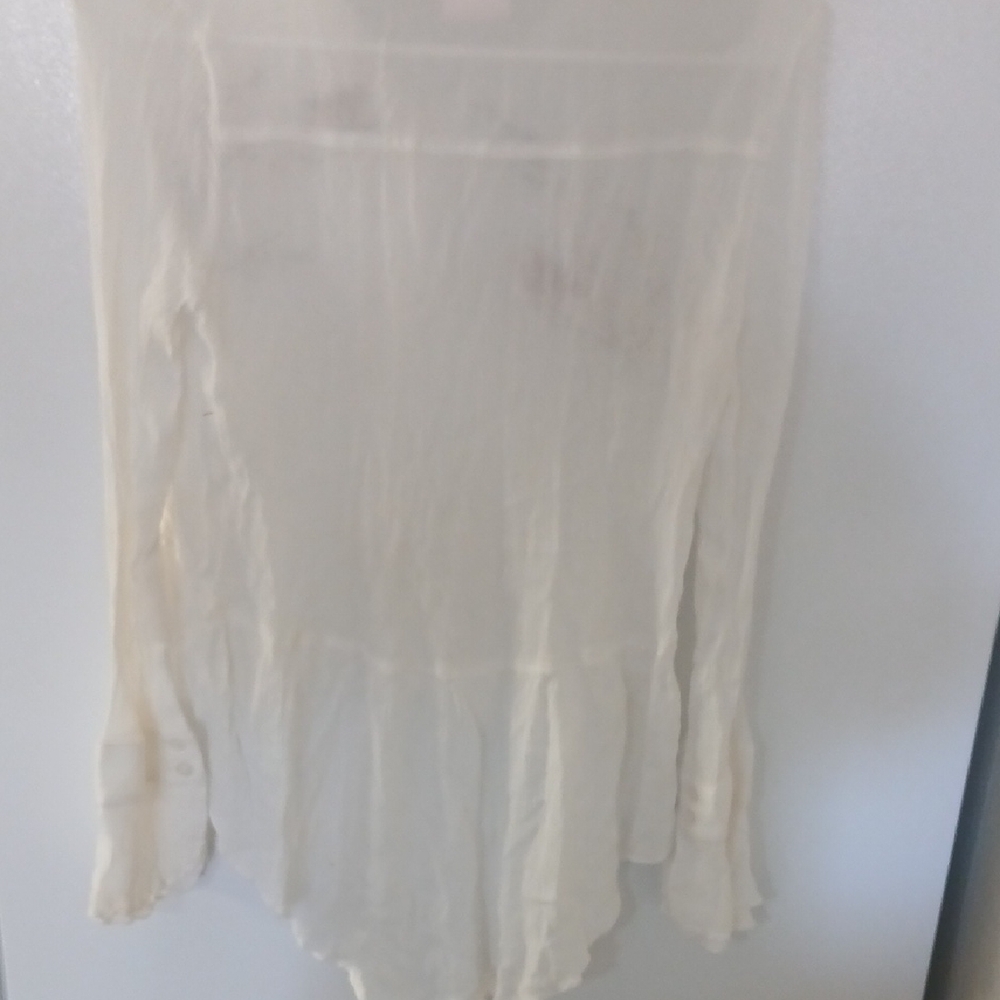 LC Lauren Conrad Ivory Button Down with Bird Design - Picture 7 of 7